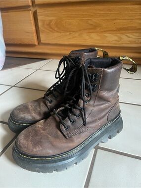 Women’s Dr. Martens Brown Leather Lug Sole Ankle Boots with black Laces
